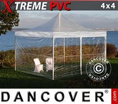 Tenda per feste Xtreme 4x4m Trasparente, inclusi 4 fianchi