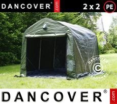 Tenda PRO 2x2x2m PE, con pavimento, Verde/grigio