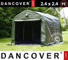 Tenda PRO 2,4x2,4x2m PE, con pavimento, Verde/Grigio
