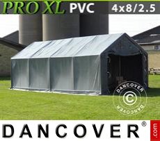 Tenda PRO 4x8x2,5x3,6m, PVC, Grigio