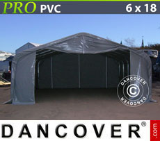 Tenda PRO 6x18x3,7m PVC, Grigio