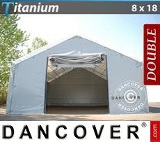 Tenda Titanium 8x18x3x5m, Bianco / Grigio