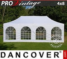 Tenda per feste PRO Vintage Style 4x8m Bianco, incl. 6 fianchi