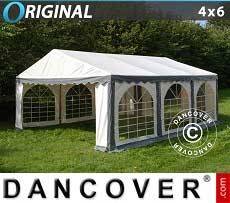 Tenda per feste Original 4x6m PVC, Grigio/Bianco