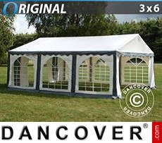 Tenda per feste Original 3x6m PVC, Grigio/Bianco
