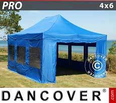 Tenda per feste PRO 4x6m Blu, incl. 8 fianchi
