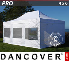 Tenda per feste PRO 4x6m Bianco, inclusi 8 fianchi
