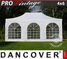 Tenda per feste PRO Vintage Style 4x6m Bianco, inclusi 8 fianchi