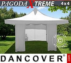 Tenda per feste Pagoda Xtreme 4x4m / (5x5m) Bianco, inclusi 4...