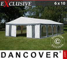 Tenda per feste Exclusive 6x10m PVC, Grigio/Bianco